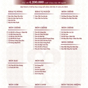 SET THỰC ĐƠN TIỆC CƯỚI 5