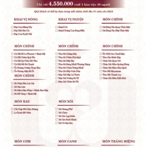 SET THỰC ĐƠN TIỆC CƯỚI 6